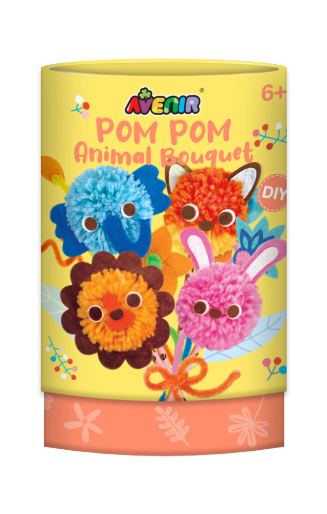 AVENIR KIDS® Pom-pom csokor készítő kreatív készlet, Állatok Avenir, fő nézet