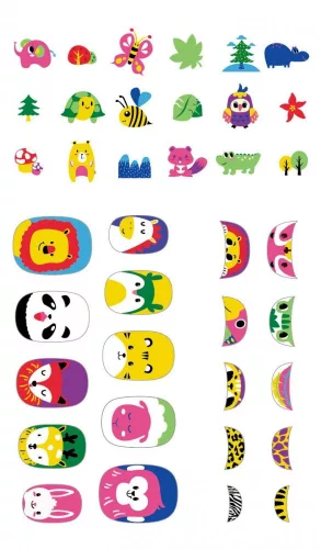 Körömmatrica szett, Állatok Avenir