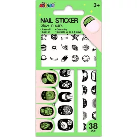   Sötétben világító körömmatrica szett, Világűr Avenir