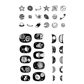   Sötétben világító körömmatrica szett, Világűr Avenir