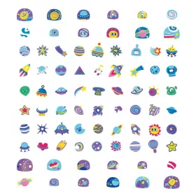 Nagy körömmatrica szett, Világűr Avenir