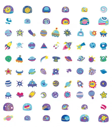 Nagy körömmatrica szett, Világűr Avenir