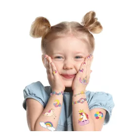 Tetováló és körömmatrica készlet, Unikornisok Avenir