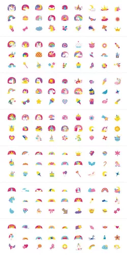 Tetováló és körömmatrica készlet, Unikornisok Avenir