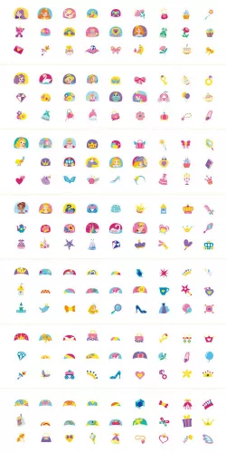 Tetováló és körömmatrica készlet, Hercegnők Avenir