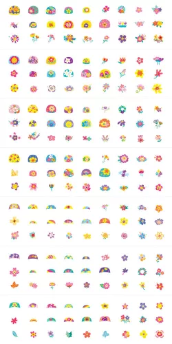 Tetováló és körömmatrica készlet, Virágok Avenir