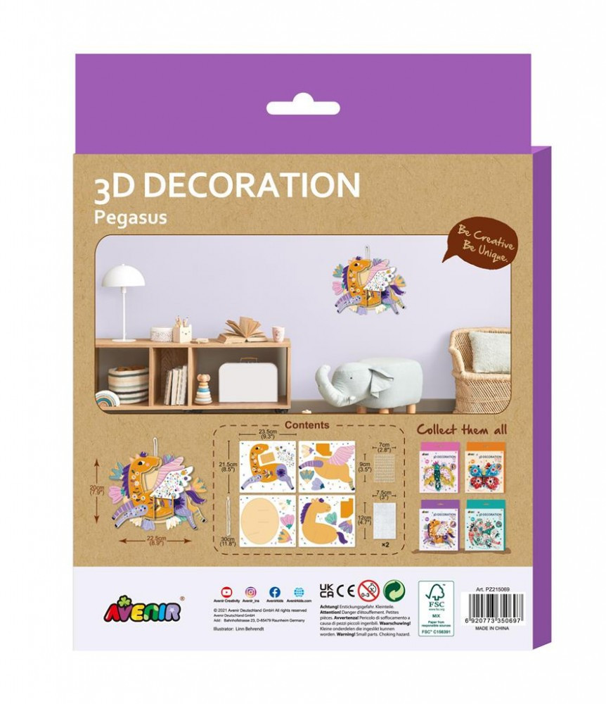 Avenir Kids 3D dekorációs puzzle, Unikornis Avenir, alternatív kép 2