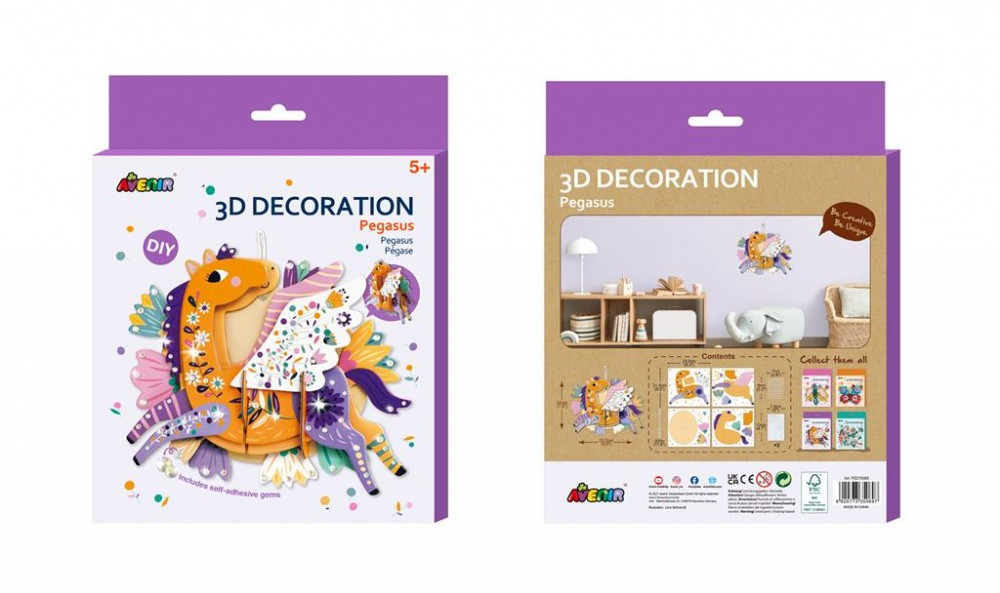 Avenir Kids 3D dekorációs puzzle, Unikornis Avenir, alternatív kép 4