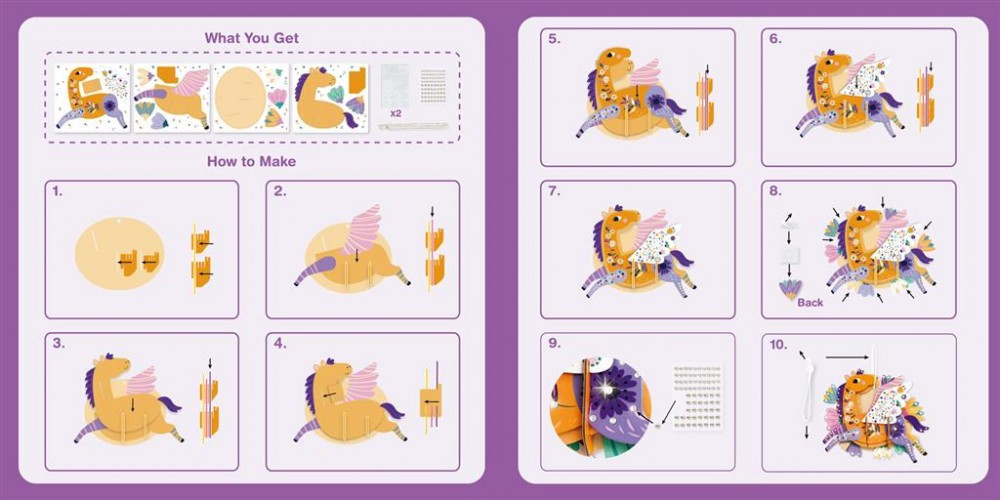 Avenir Kids 3D dekorációs puzzle, Unikornis Avenir, alternatív kép 5