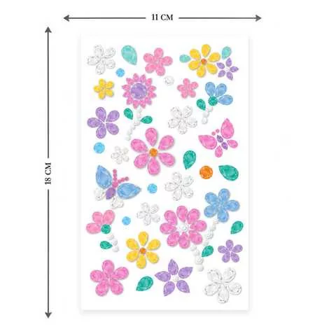 Csillogó kövek matrica készlet, Virágok Avenir alternatív kép 1