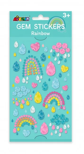 Csillogó kövek matrica készlet, Szivárványok Avenir fő kép
