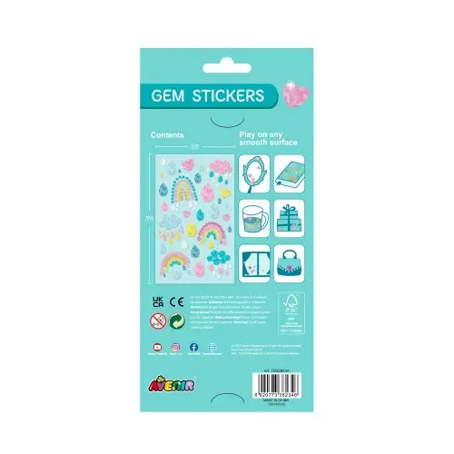 Csillogó kövek matrica készlet, Szivárványok Avenir