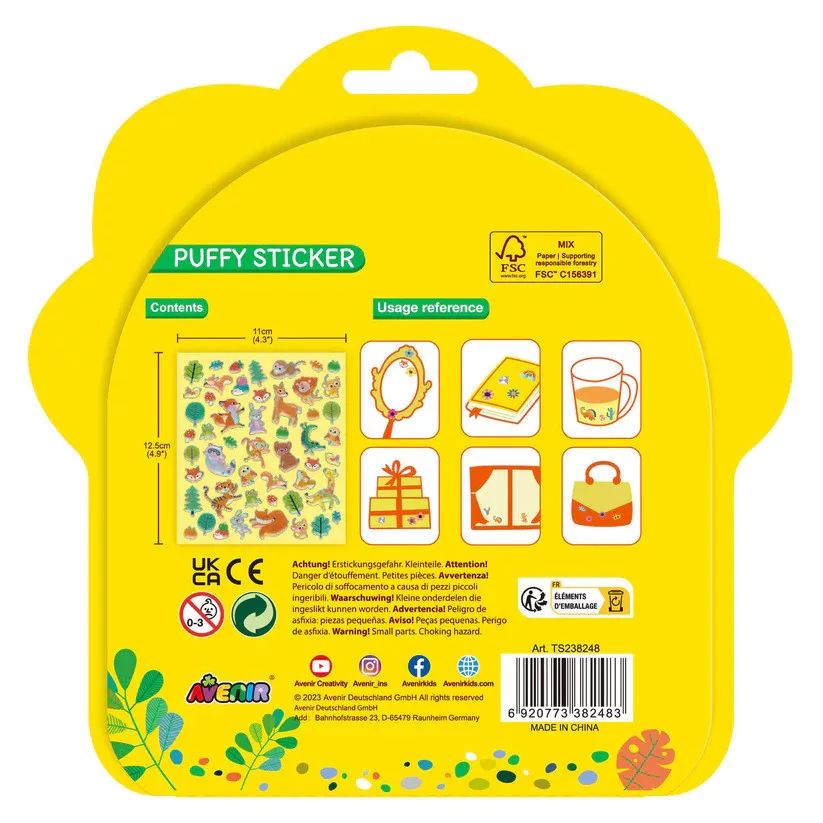 3D fényes matrica készlet, Állatok Avenir alternatív kép 1