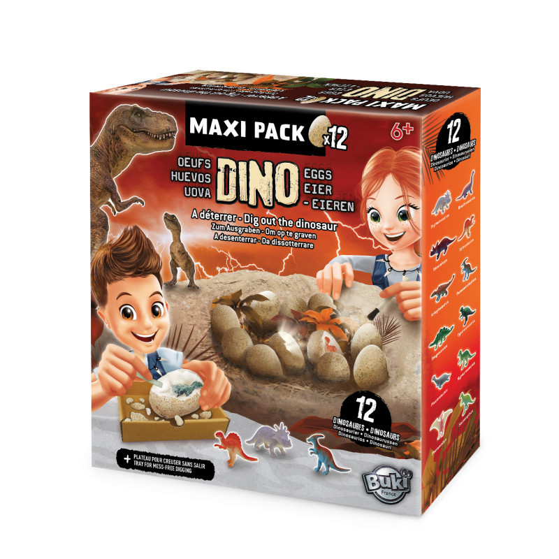 BUKI Mega dino felfedező készlet 12 db meglepetés tojással BUKI, fő nézet