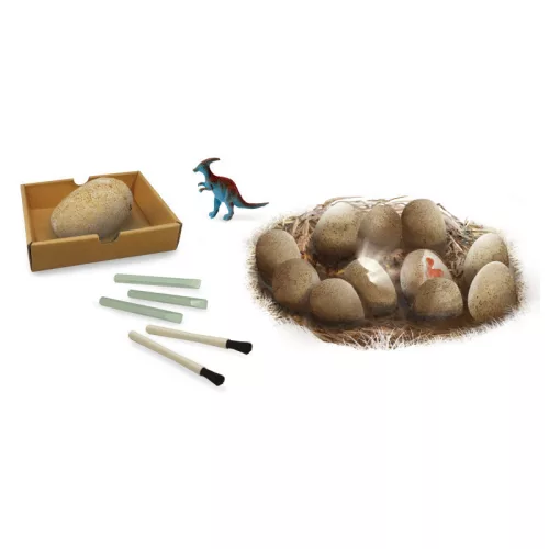 BUKI Mega dino felfedező készlet 12 db meglepetés tojással BUKI, 6–8 év, Többszínű