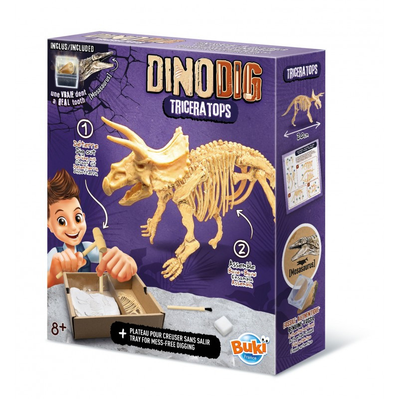 Dínó csontváz felfedező készlet Triceratops BUKI – fő nézet