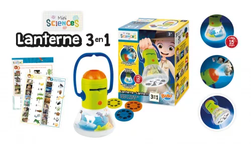 BUKI Mini tudomány-Multilámpa- Diavetítő, éjszakai fény, zseblámpa BUKI, 3–5 év, Többszínű