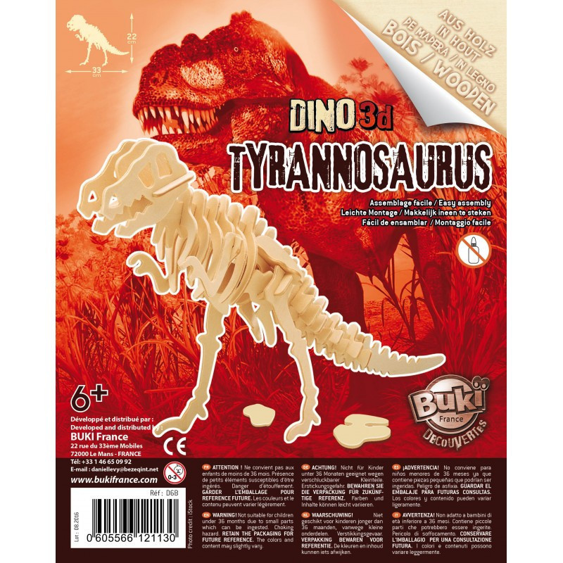 BUKI Fa 3D dinoszaurusz puzzle, többféle BUKI, alternatív kép 4