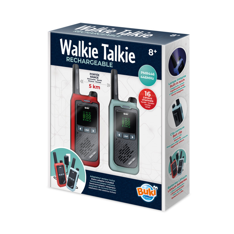 Újratölthető walkie-talkie 5 km-es hatótávolsággal BUKI – fő nézet