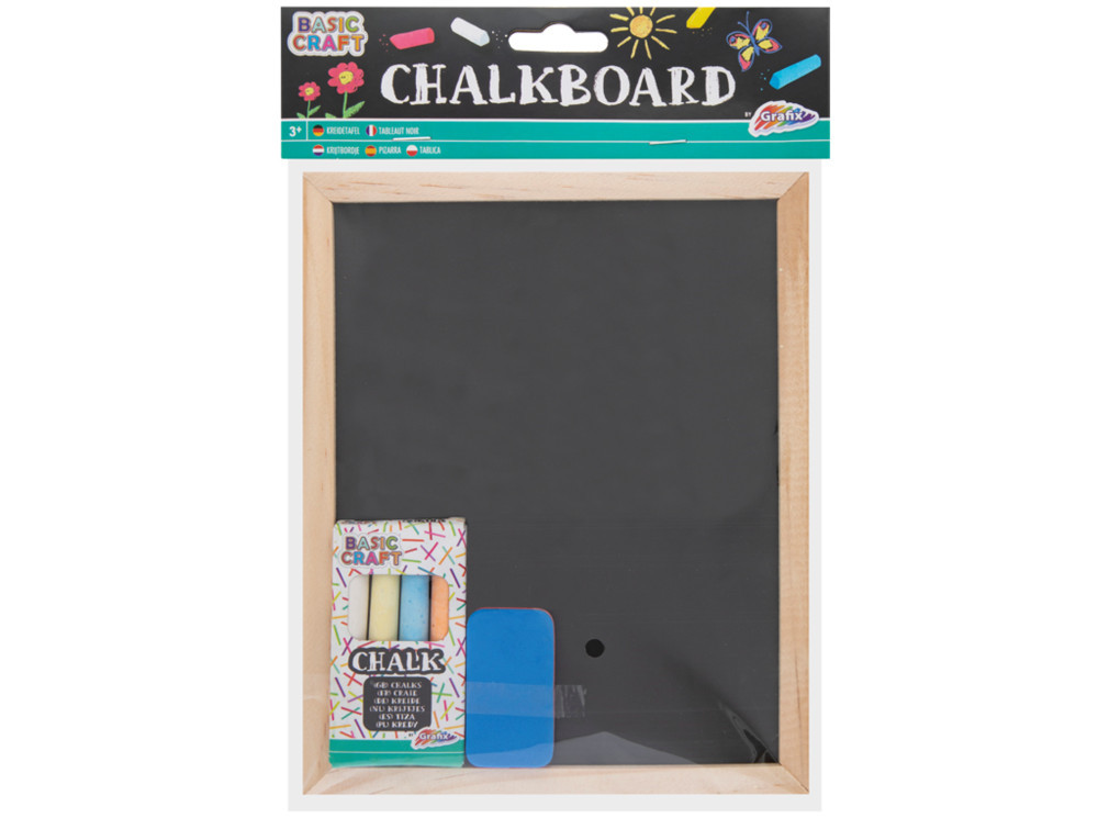 Rajztábla 20x16cm-es, 4 db krétával és szivaccsal Grafix – fő nézet