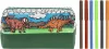 Moxy dinoszauruszos kiszínezhető tolltartó 6 db filctollal Grafix
