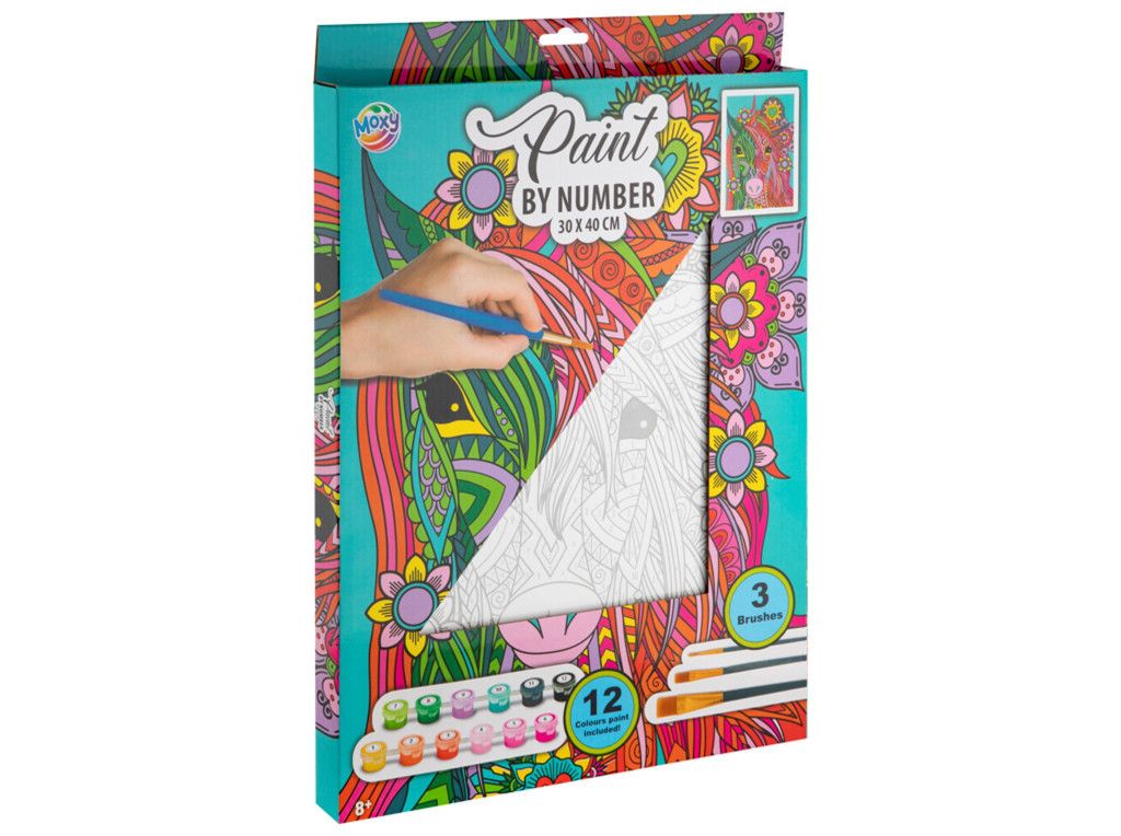 Moxy festés számok szerint unikornis 30x40cm Grafix – fő nézet