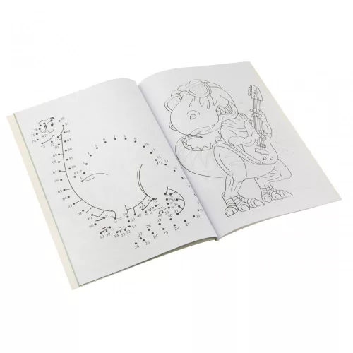 Színező könyv fejlesztő feladatokkal 64 oldalas, Dinoszauruszok Grafix