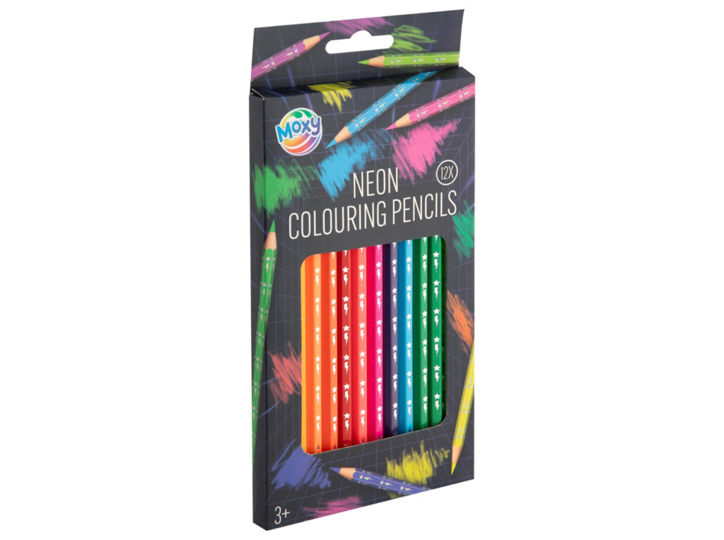 Moxy neon színű színesceruza készlet 12 db-os Grafix – fő nézet
