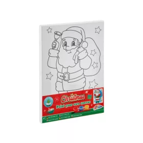   Vászonkép kifestő 3 színnel és ecsettel 20x15 cm, Mikulás Grafix