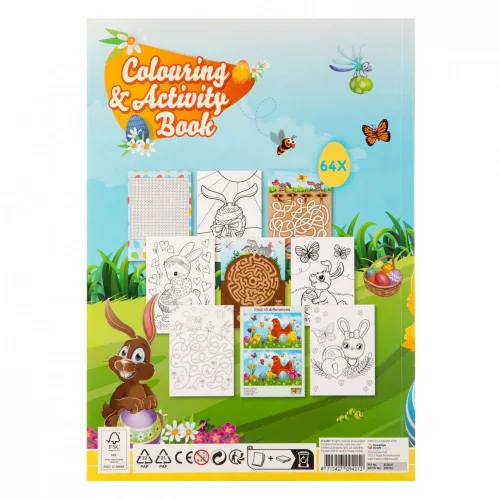 Húsvéti színező könyv fejlesztő feladatokkal, 64 oldalas Grafix