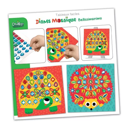 Csillogó kövek mozaikkép készítő-Mesés állatok CreaLign