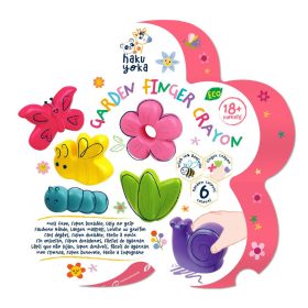   Ujjra húzható marokkréta készlet 6 db-os, Virágoskert Haku Yoka