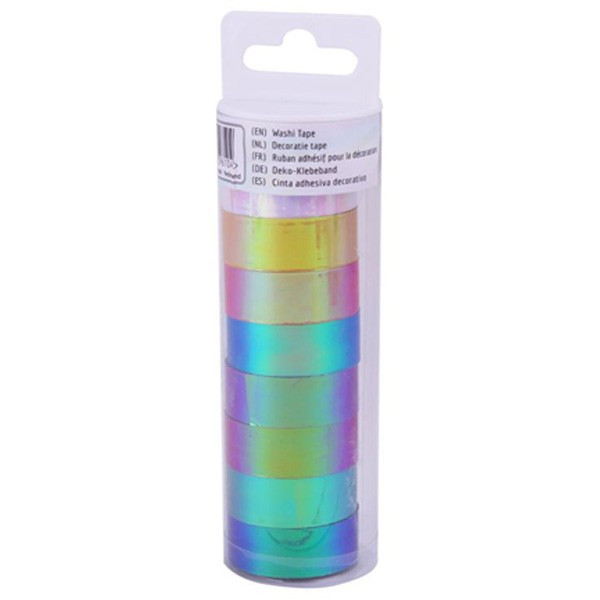Irizáló washi tape dekor szalag 8db-os 1,5cmx3 m CraftArt – fő nézet