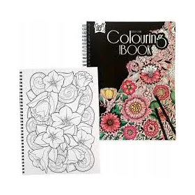 Spirálozott színező füzet 100 képpel, virágok CraftArt