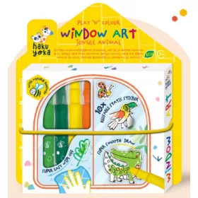   Ablakmatrica színező készlet, A dzsungel állatai Haku Yoka