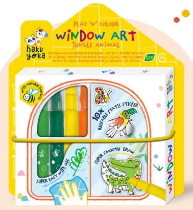 Ablakmatrica színező készlet, A dzsungel állatai Haku Yoka fő kép