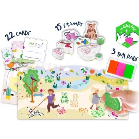   Első nyomda készletem 15 db figurás kimosható nyomdával, Háziállatok Haku Yoka