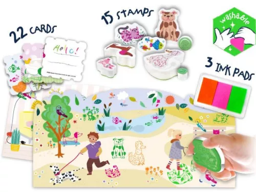 Első nyomda készletem 15 db figurás kimosható nyomdával, Háziállatok Haku Yoka