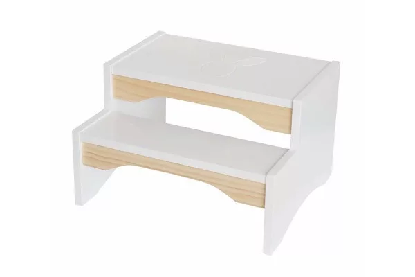 Fa lépcsős ülőke, fehér és natúr Jabadabado fő kép