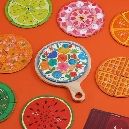 Finom ételek, törtek mágneses matematikai játék, MierEdu