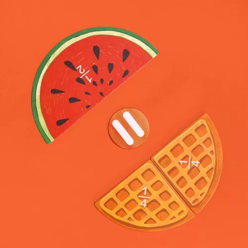 Finom ételek, törtek mágneses matematikai játék, MierEdu