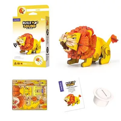 Hangot adó 3D állatos puzzle, Oroszlán MierEdu