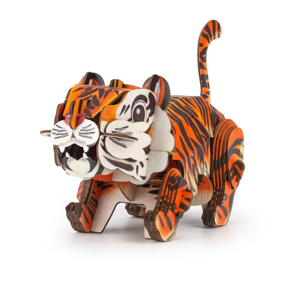Hangot adó 3D állatos puzzle, Tigris MierEdu – alternatív kép 1