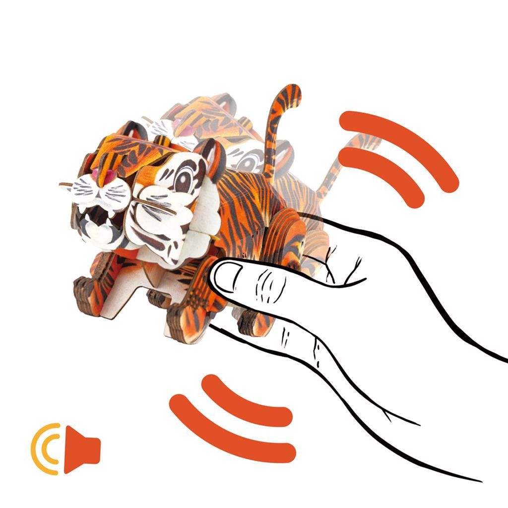 Hangot adó 3D állatos puzzle, Tigris MierEdu – alternatív kép 2