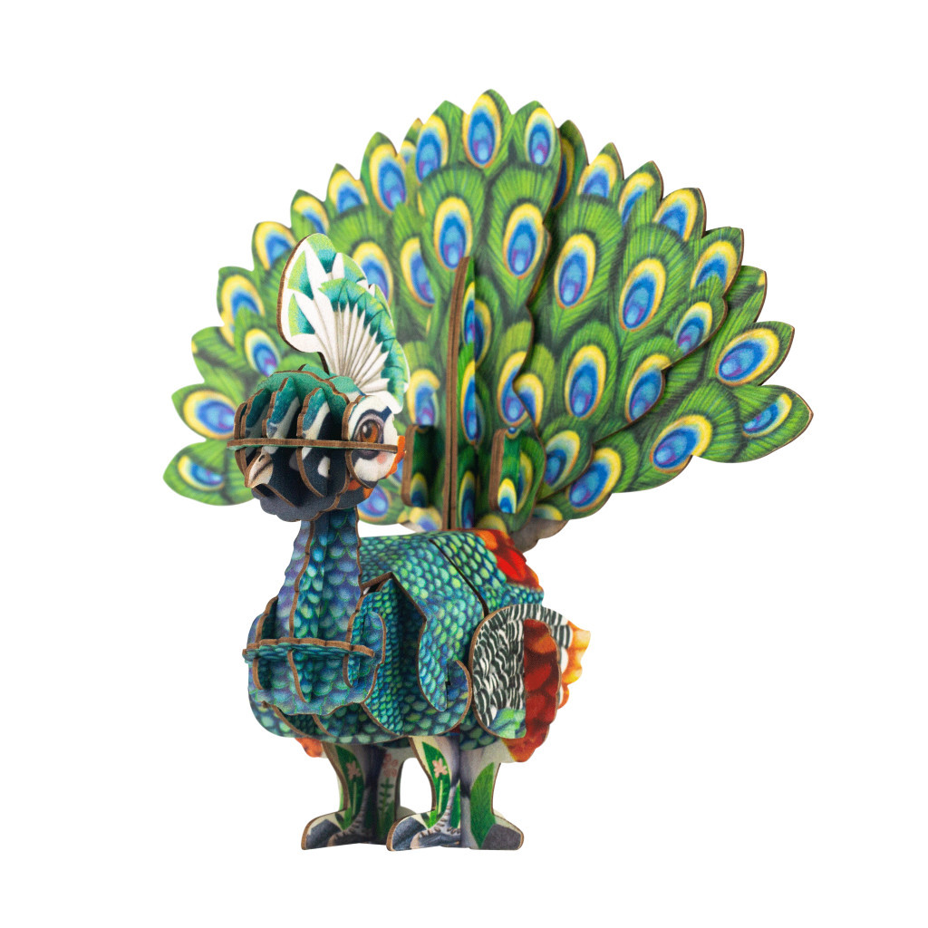 Hangot adó 3D állatos puzzle, Páva MierEdu – alternatív kép 1