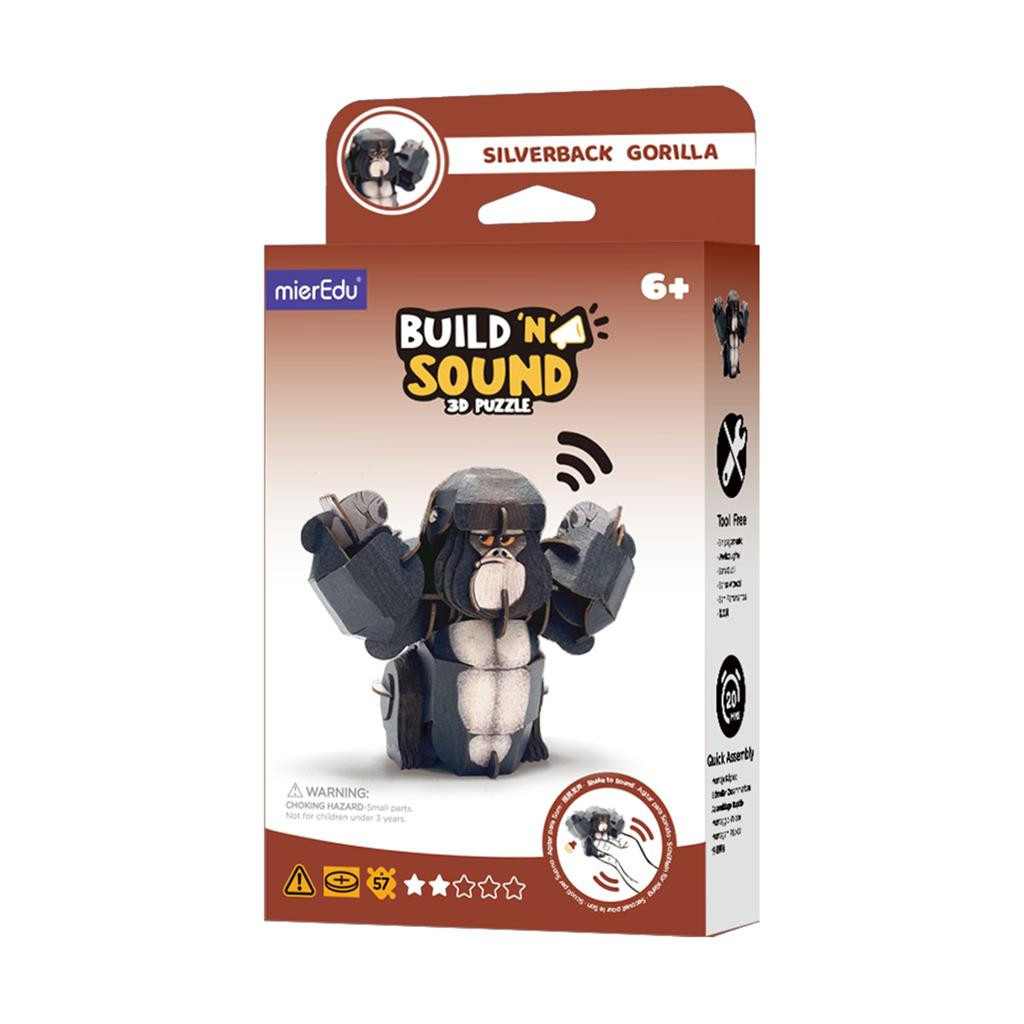 Hangot adó 3D állatos puzzle, Gorilla MierEdu – fő nézet