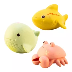 Öko fürdőjáték 3 db-os készlet, Tengeri állatok Magni