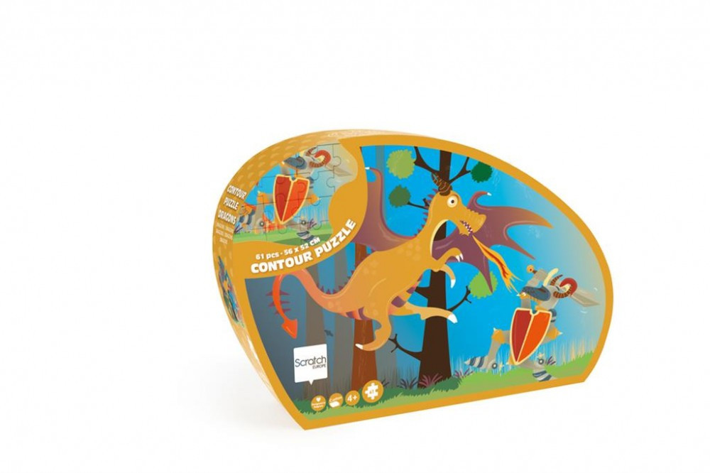 Forma puzzle 60 db-os - Sárkányok - Scratch Europe – alternatív kép 1
