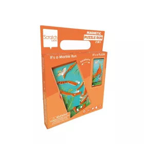   2 az 1-ben mágneses puzzle és golyófuttató játék, dinós Scratch Europe