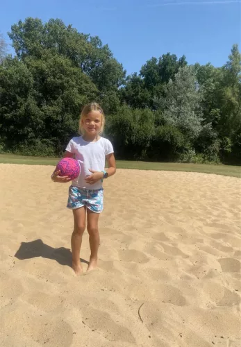 Rózsaszín neoprén strandlabda  15 cm-es Sunflex